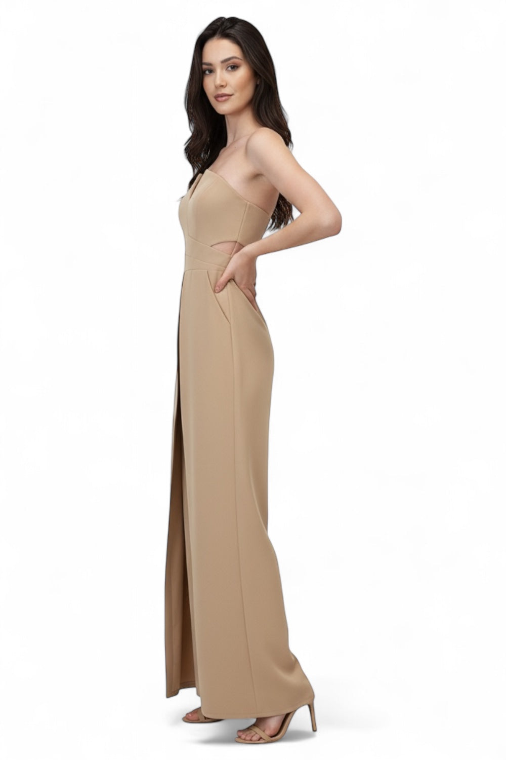 Jumpsuit Strapless Nude Palazzo