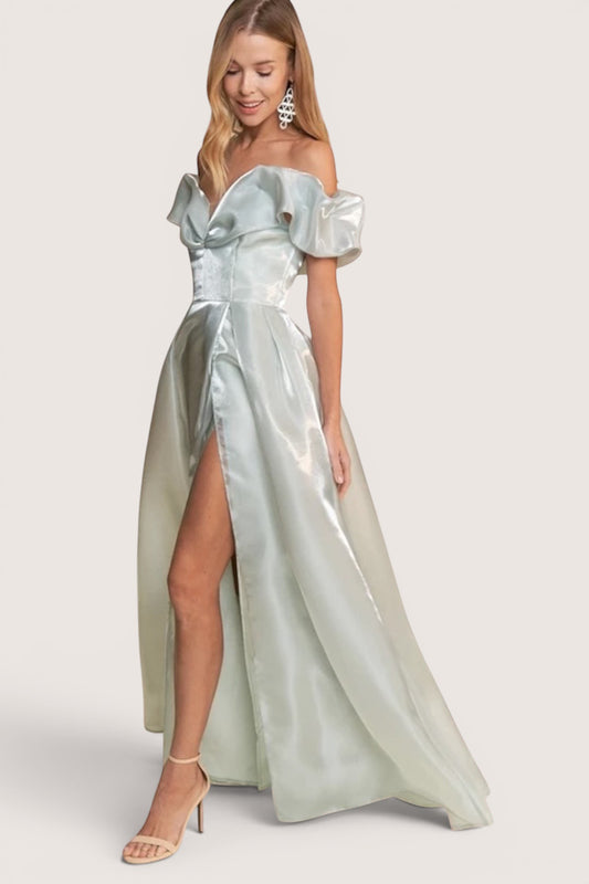 Vestido Princesa organza sage