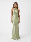 Vestido largo multiformas sirena de satín