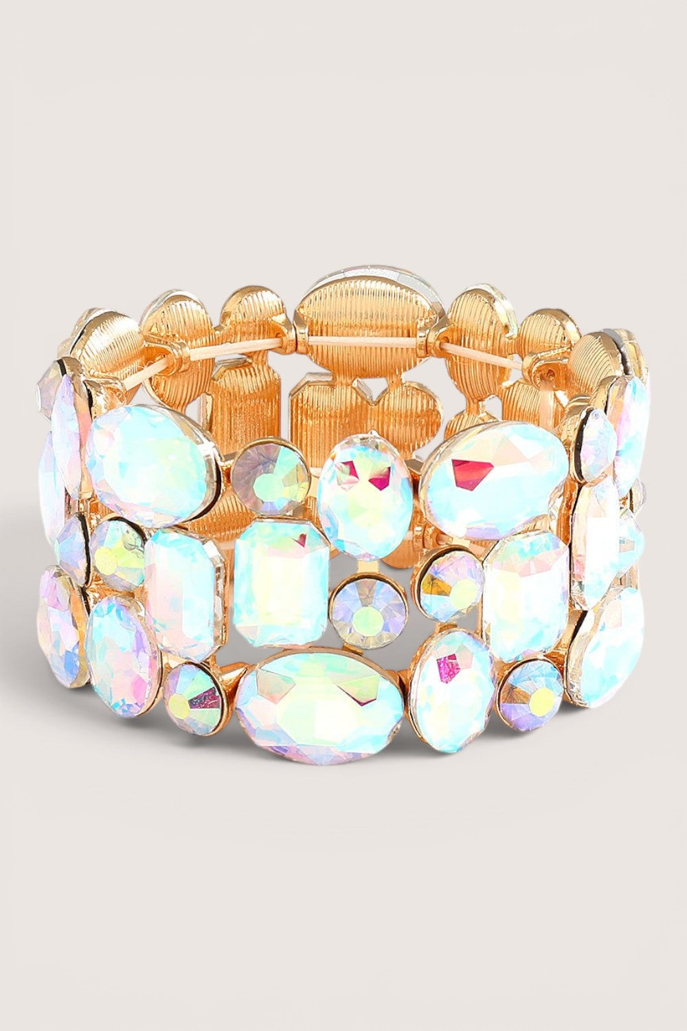 Pulsera Rígida Cristales Tornasol