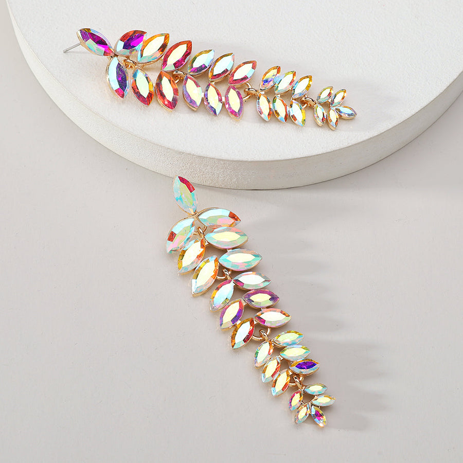 Aretes Largos Espiga de Cristal Tornasol