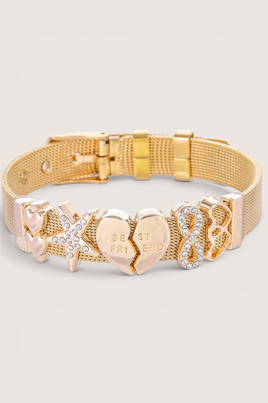 Pulsera Malla Best Friend con Charms