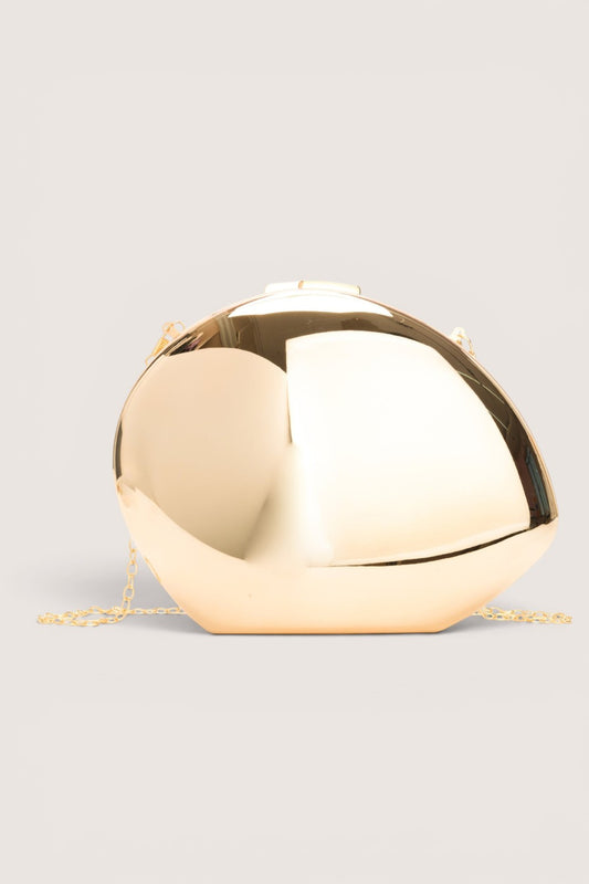 Bolsa Clutch Esférica Espejo Dorada