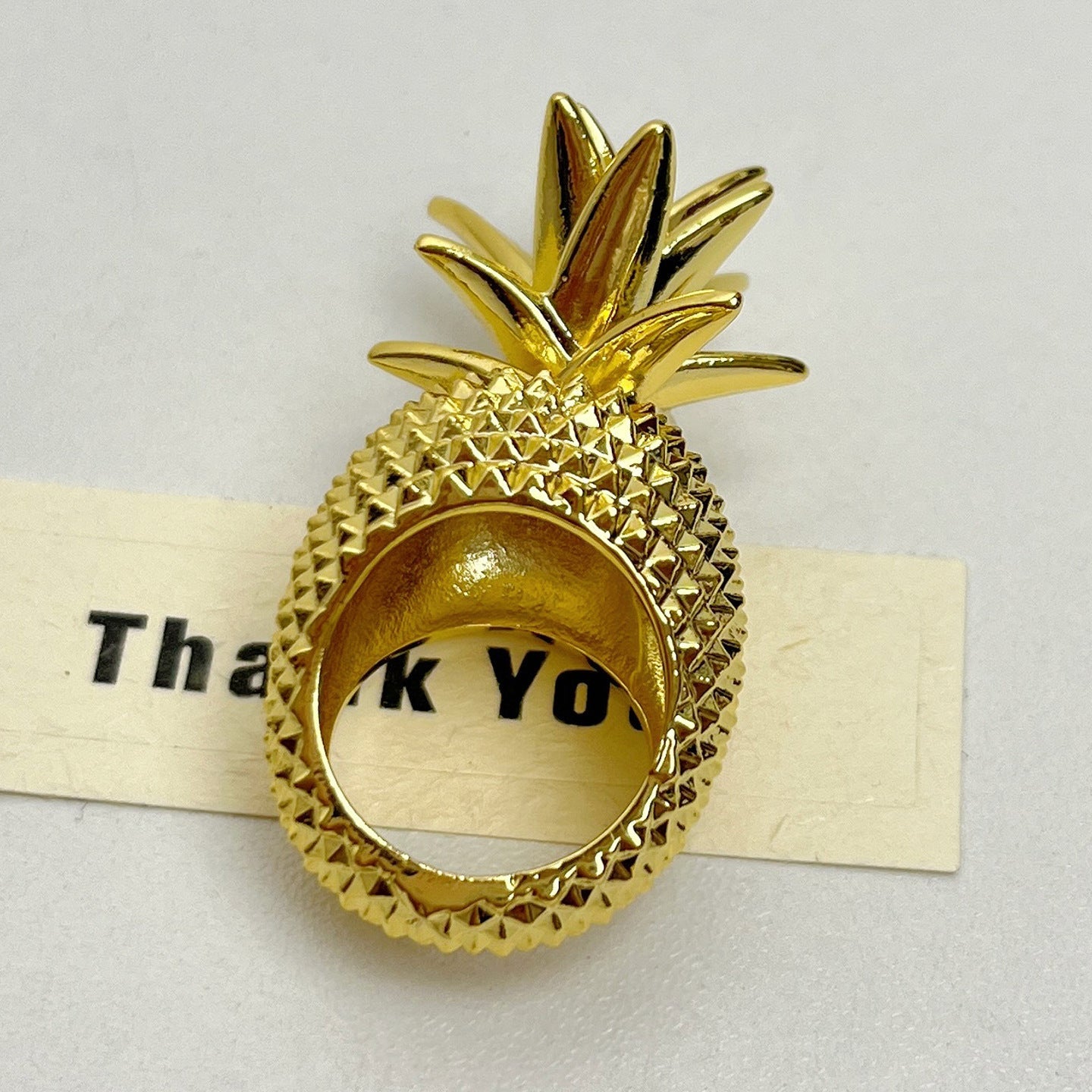 Anillo Piña Texturizada en Dorado