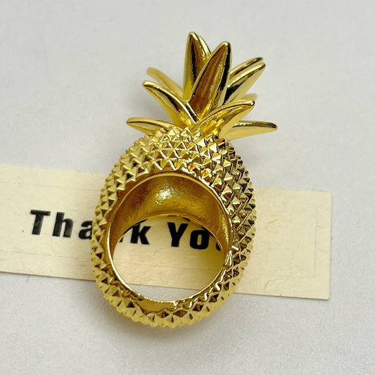 Anillo Piña Texturizada en Dorado