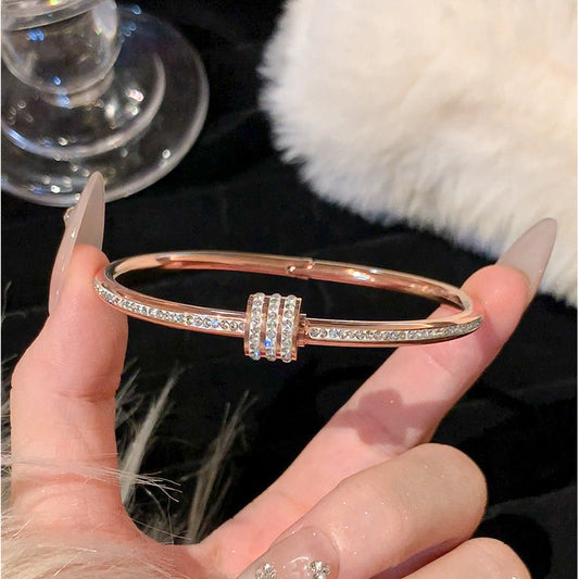 Brazalete Oro Rosa con Cristales