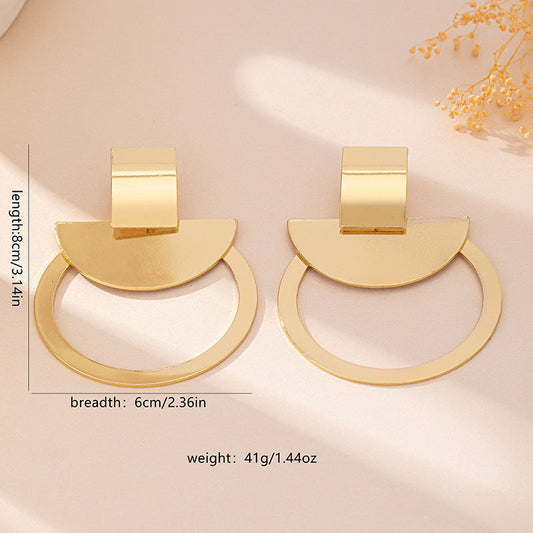 Aretes Geométricos Aldaba Dorada