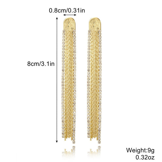 Aretes Flecos Dorados con Cristales