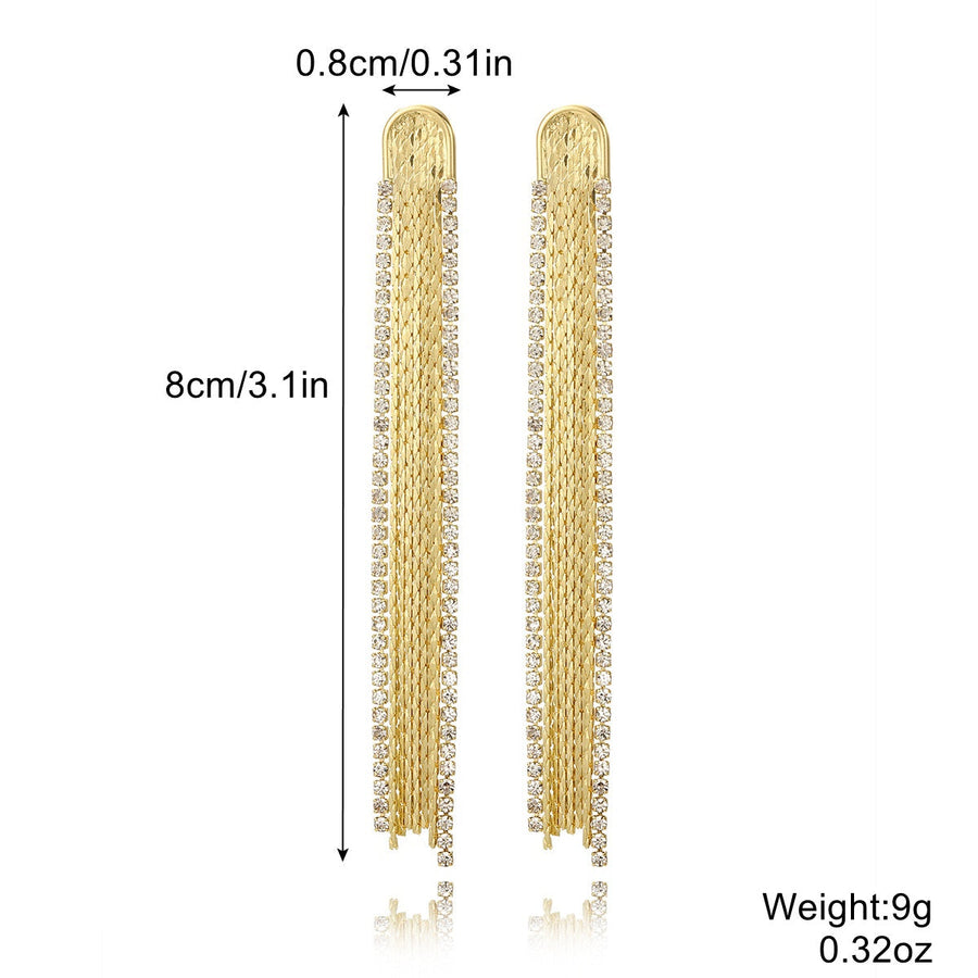 Aretes Flecos Dorados con Cristales