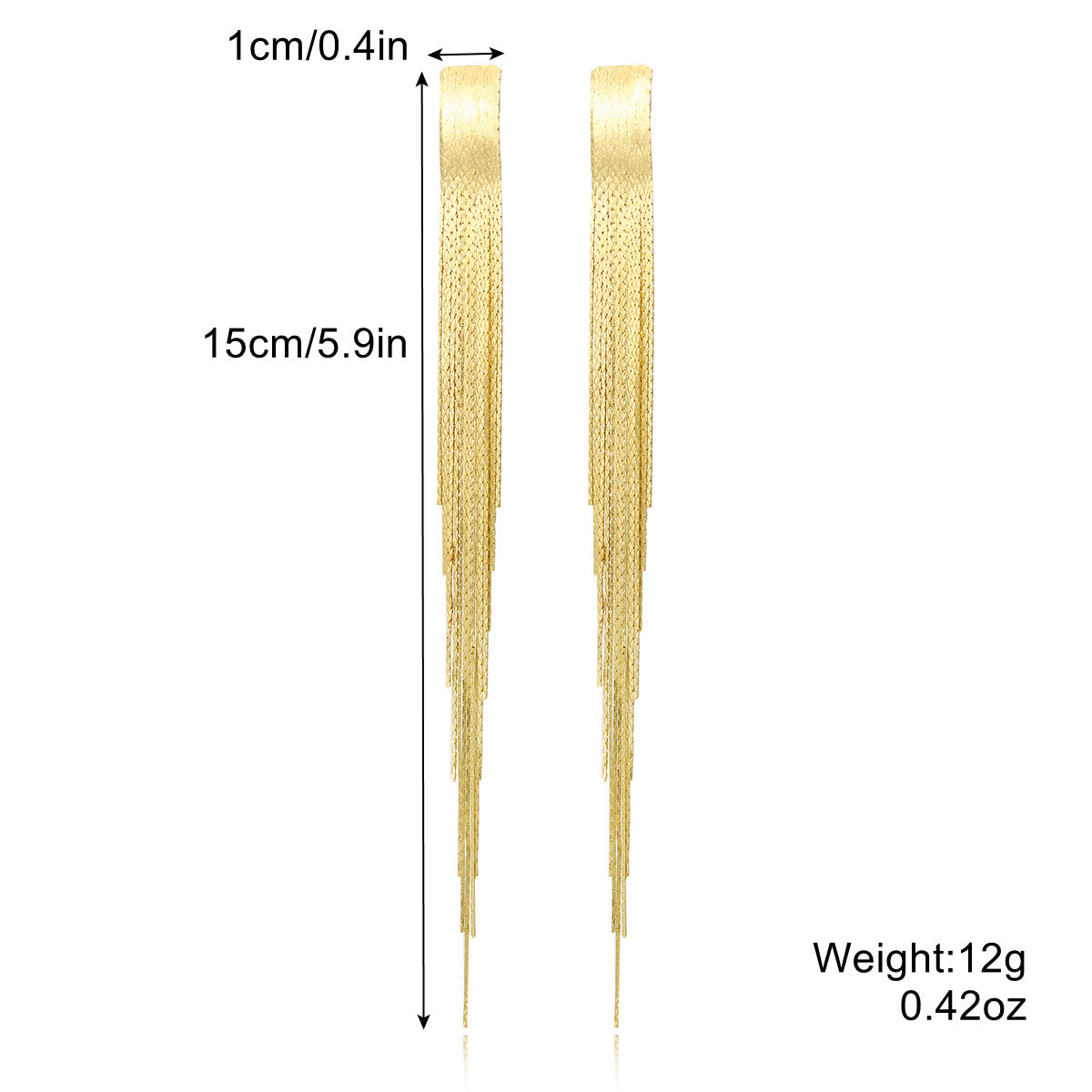 Aretes Flecos Extralargos Cascada Dorada