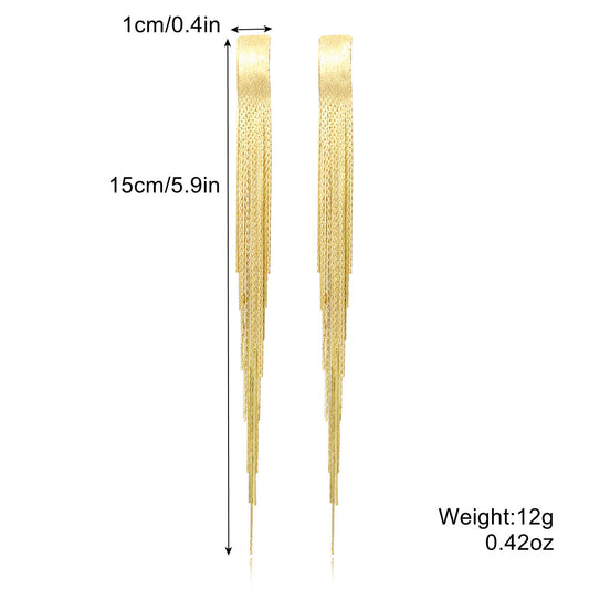 Aretes Flecos Extralargos Cascada Dorada