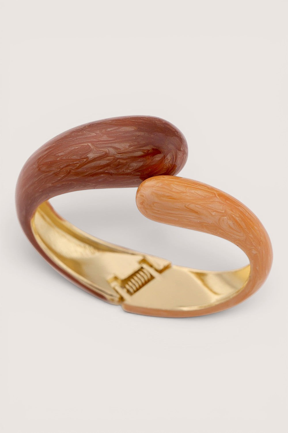 Brazalete Rígido Esmalte Marmoleado Café