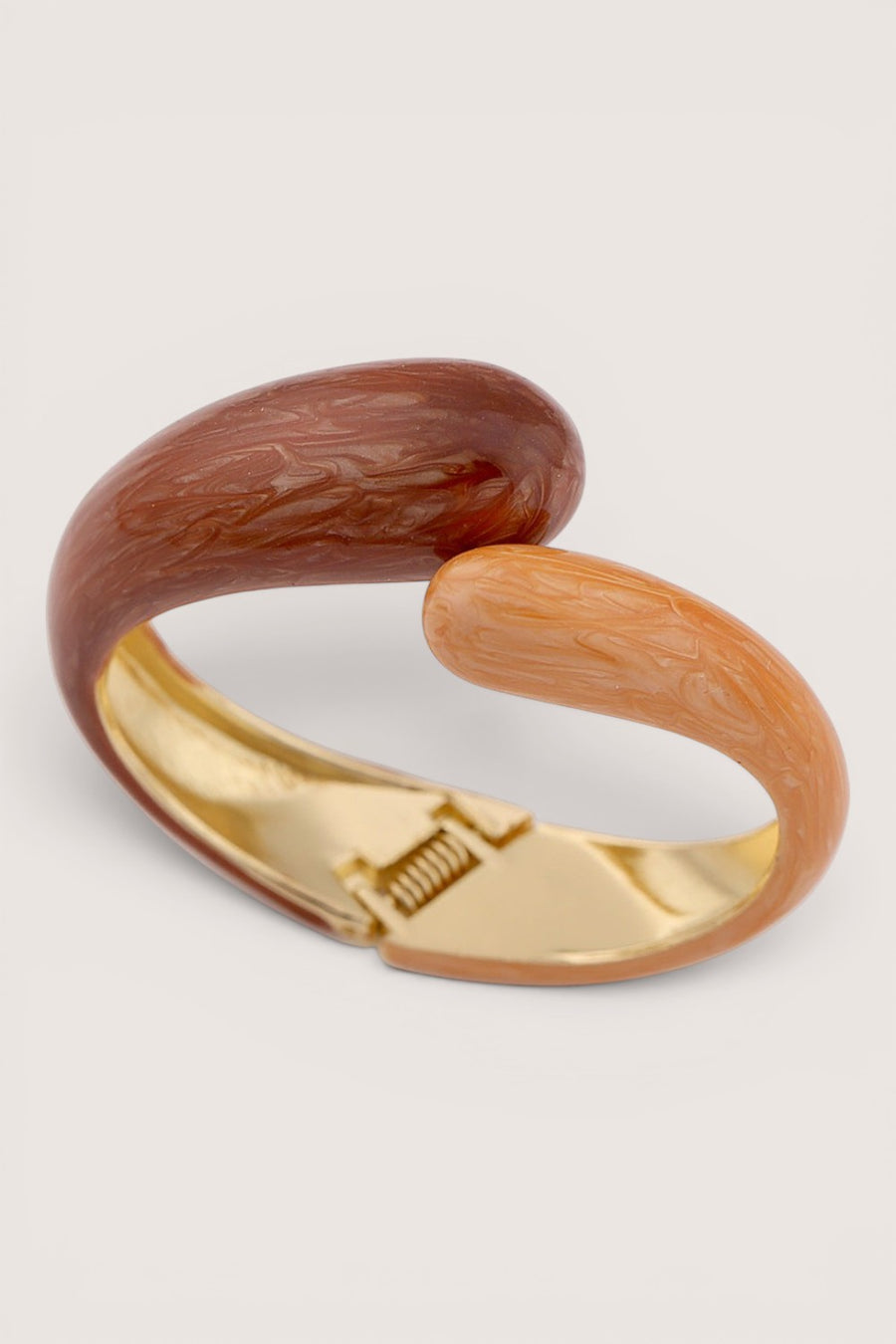 Brazalete Rígido Esmalte Marmoleado Café