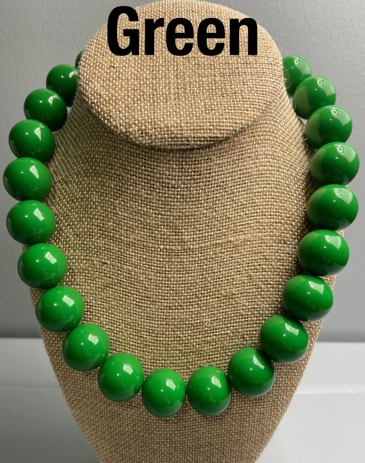 Collar Chunky de Esferas Verde Jade