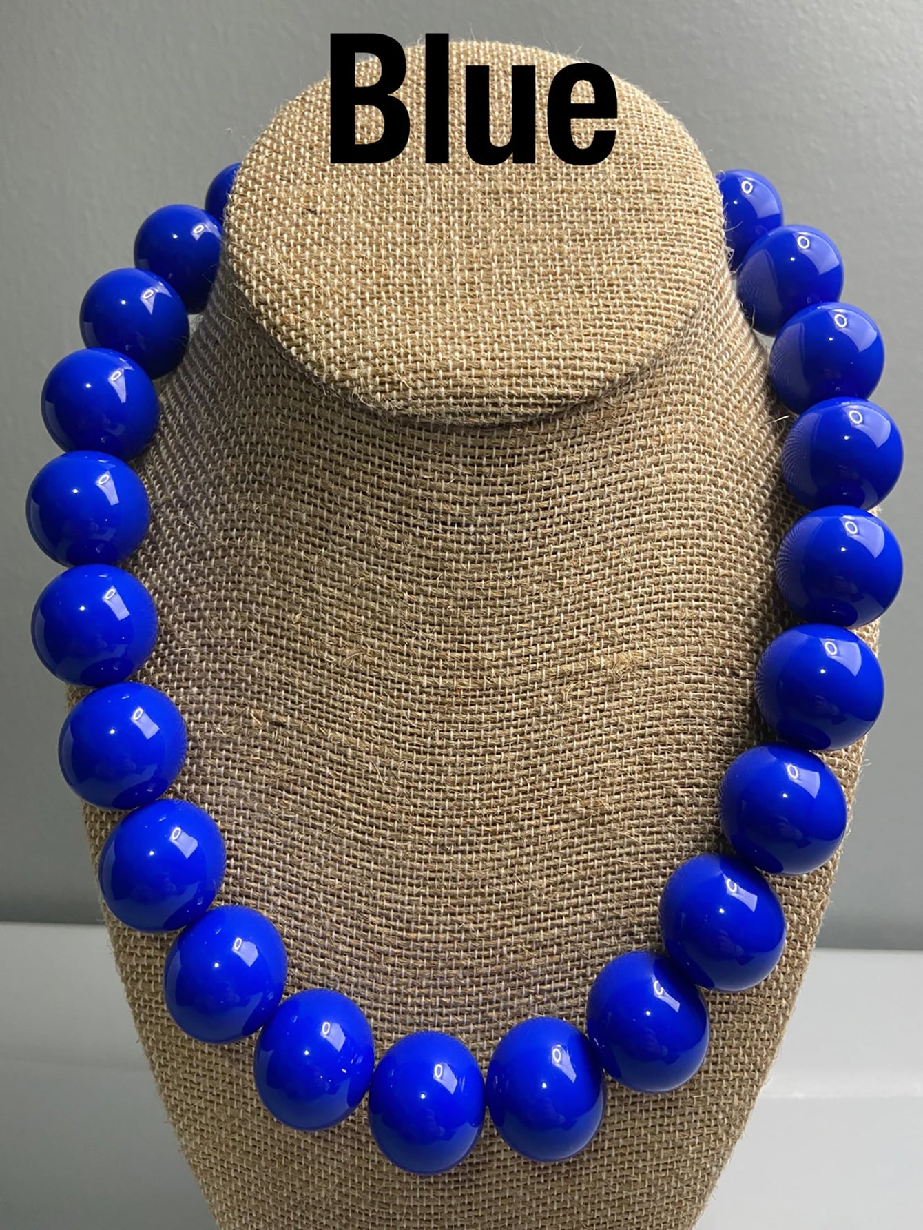 Collar Chunky de Esferas Azul Cobalto