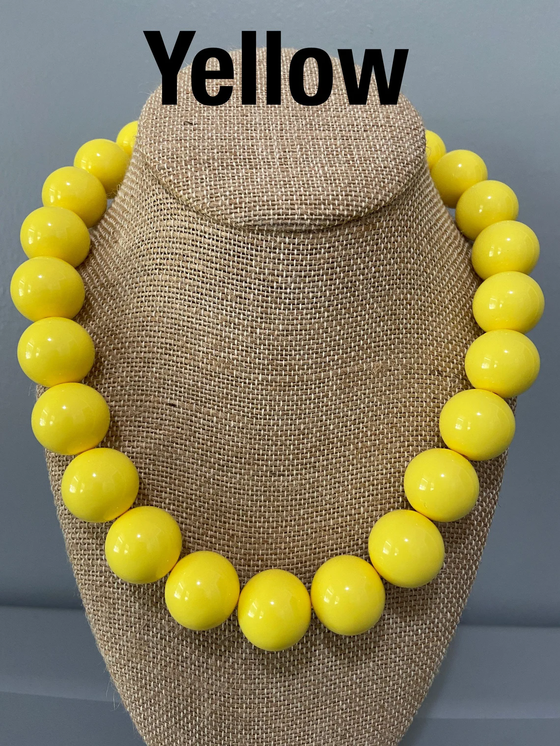 Collar Chunky de Esferas Amarillo Sol