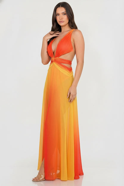 Vestido largo vaporoso completo