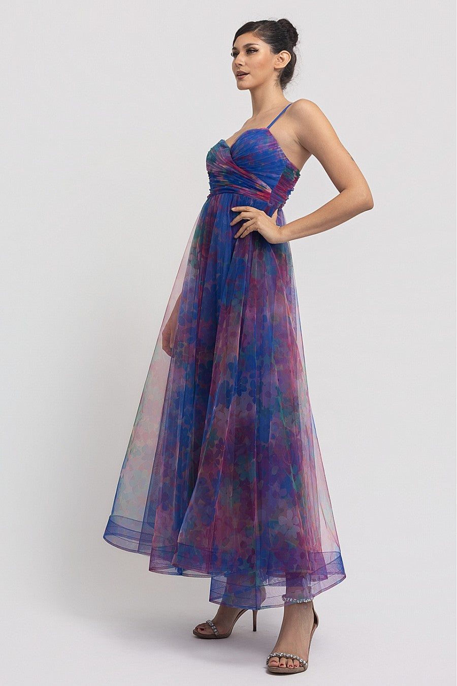 Vestido largo tul - vista lateral