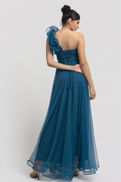 Vestido largo jade detalle