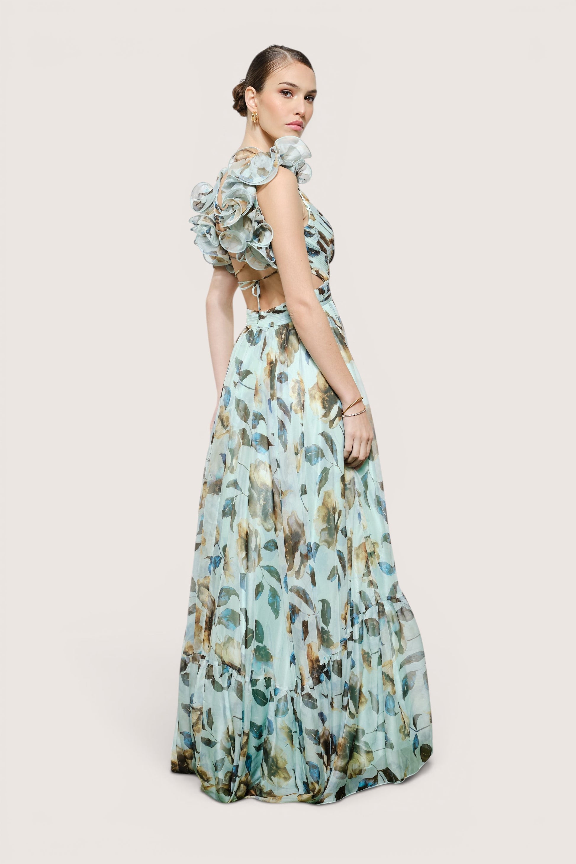 Vestido largo menta completo