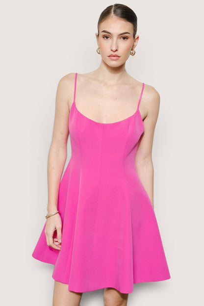 Vestido mini fucsia detalle
