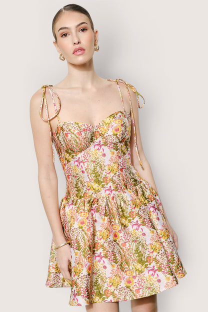 Vestido mini floral completo