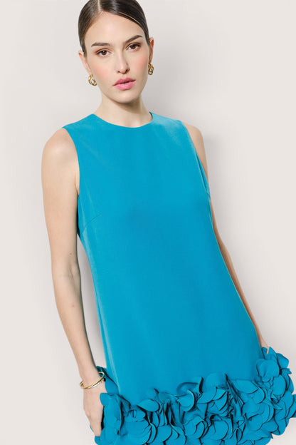 Vestido mini detalle pétalos