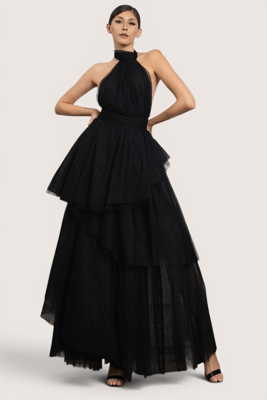 Vestido negro tutú gala alfombra roja