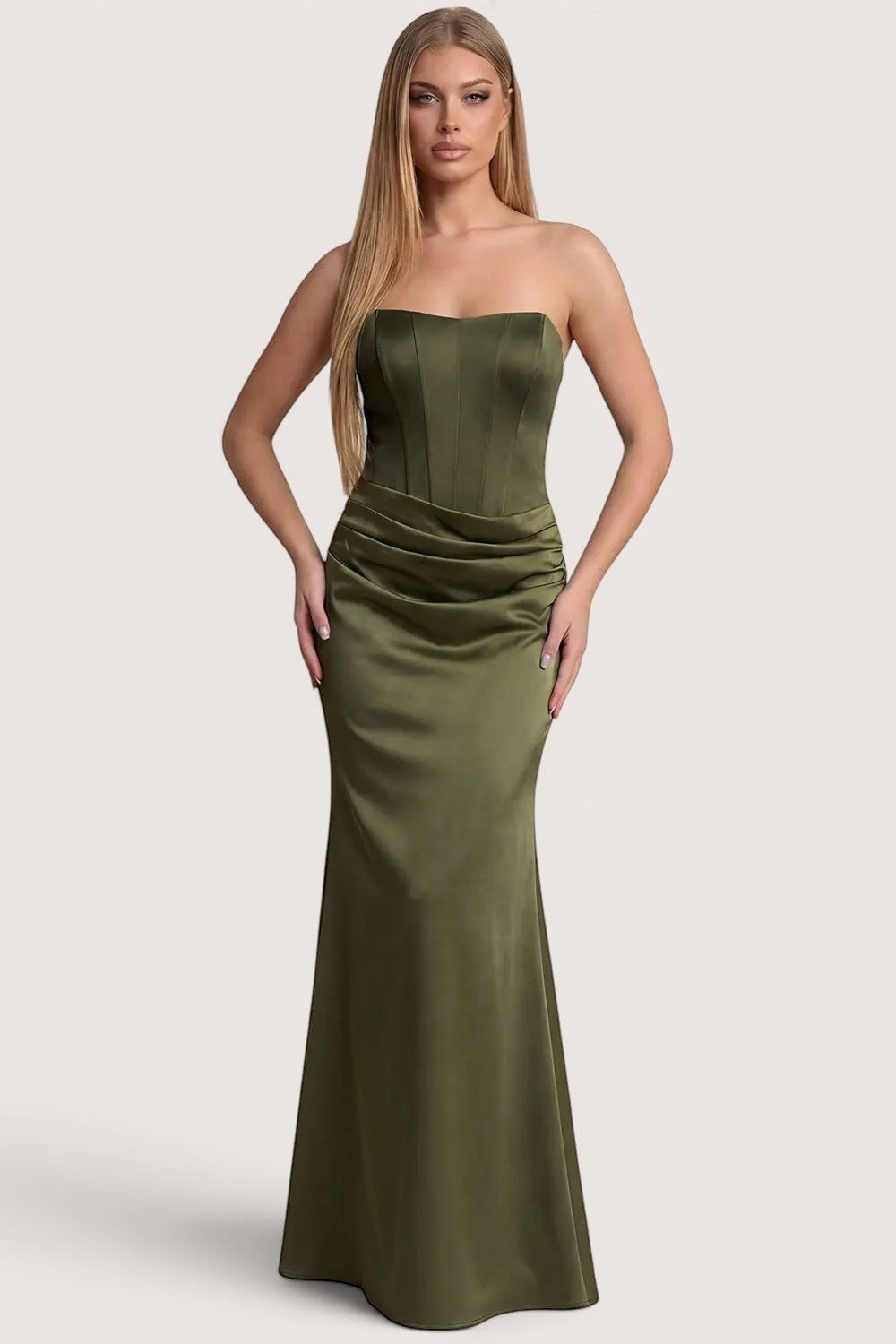 V260524 olive strapless