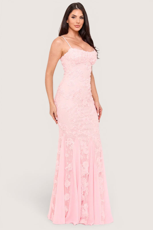V260533 pink encaje sirena