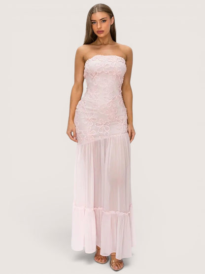 V260534 pink midi encaje
