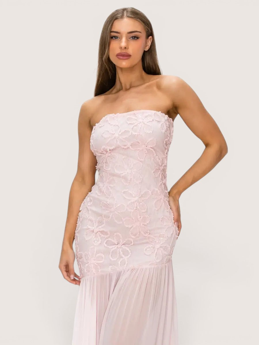 V260534 pink midi encaje