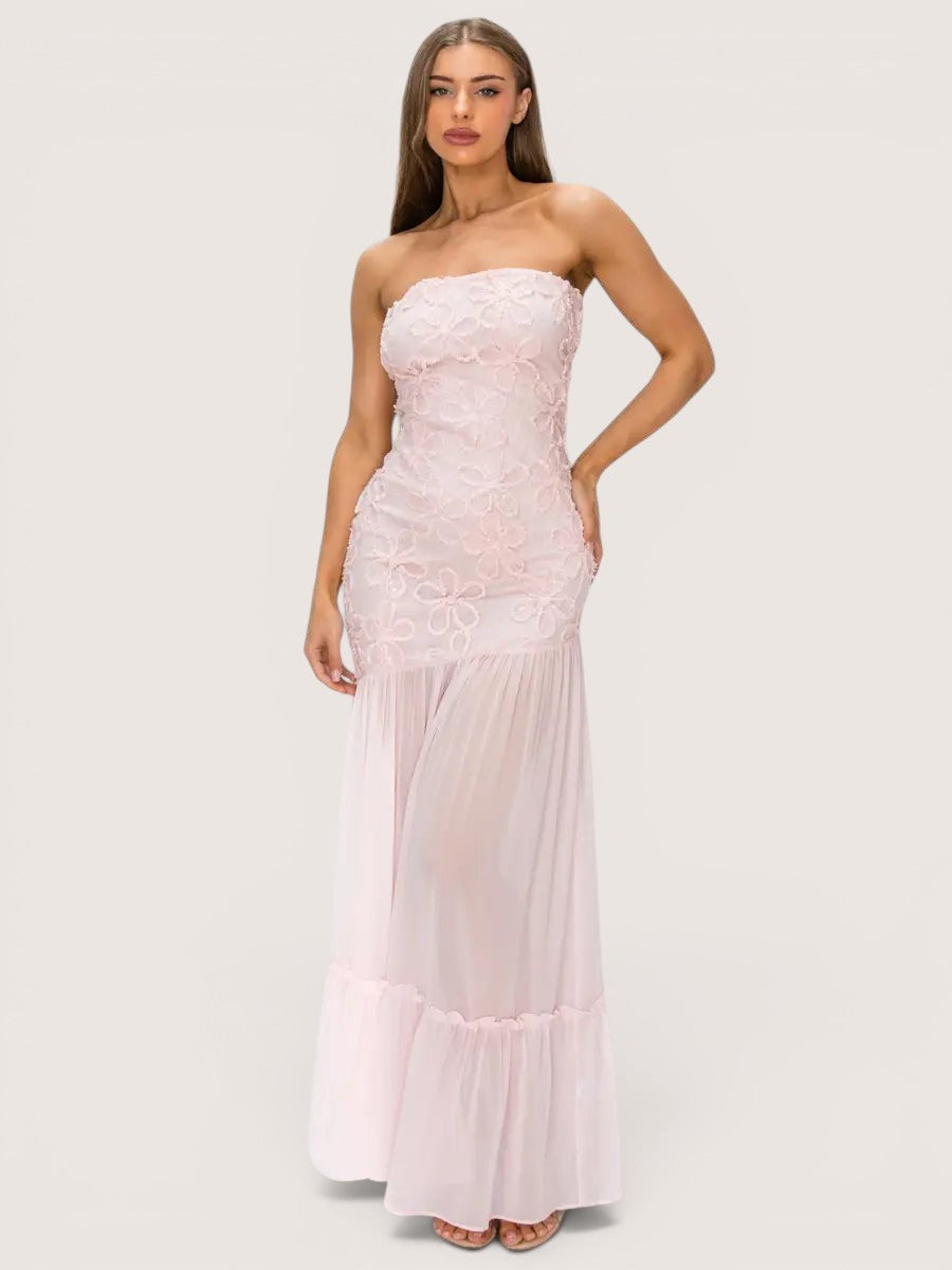 V260534 pink midi encaje