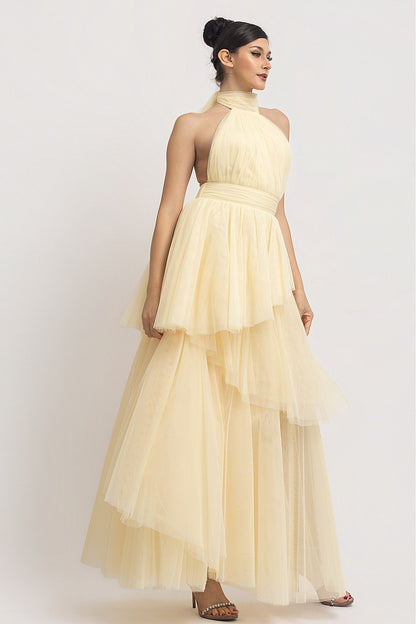 Detalle falda tutú vestido amarillo - Pink Shop by MAF