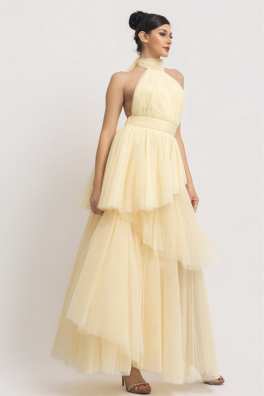 Detalle falda tutú vestido amarillo - Pink Shop by MAF