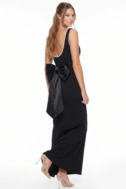 Detalle perlas corsé vestido negro - Pink Shop by MAF
