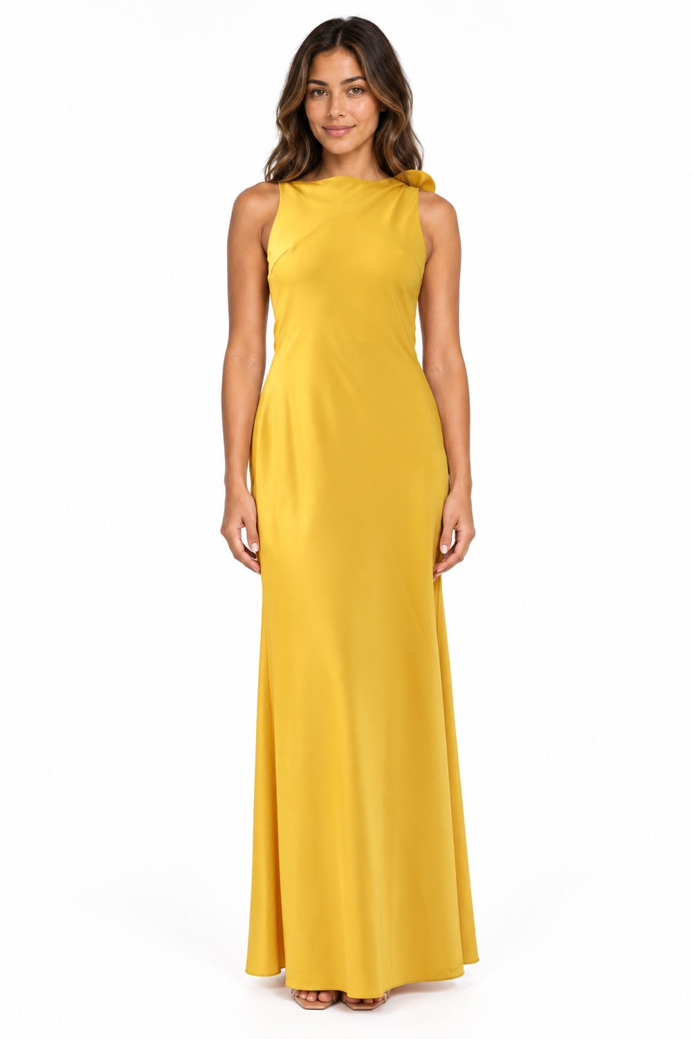 Pink Shop by MAF Vestido largo halter mostaza, portada
