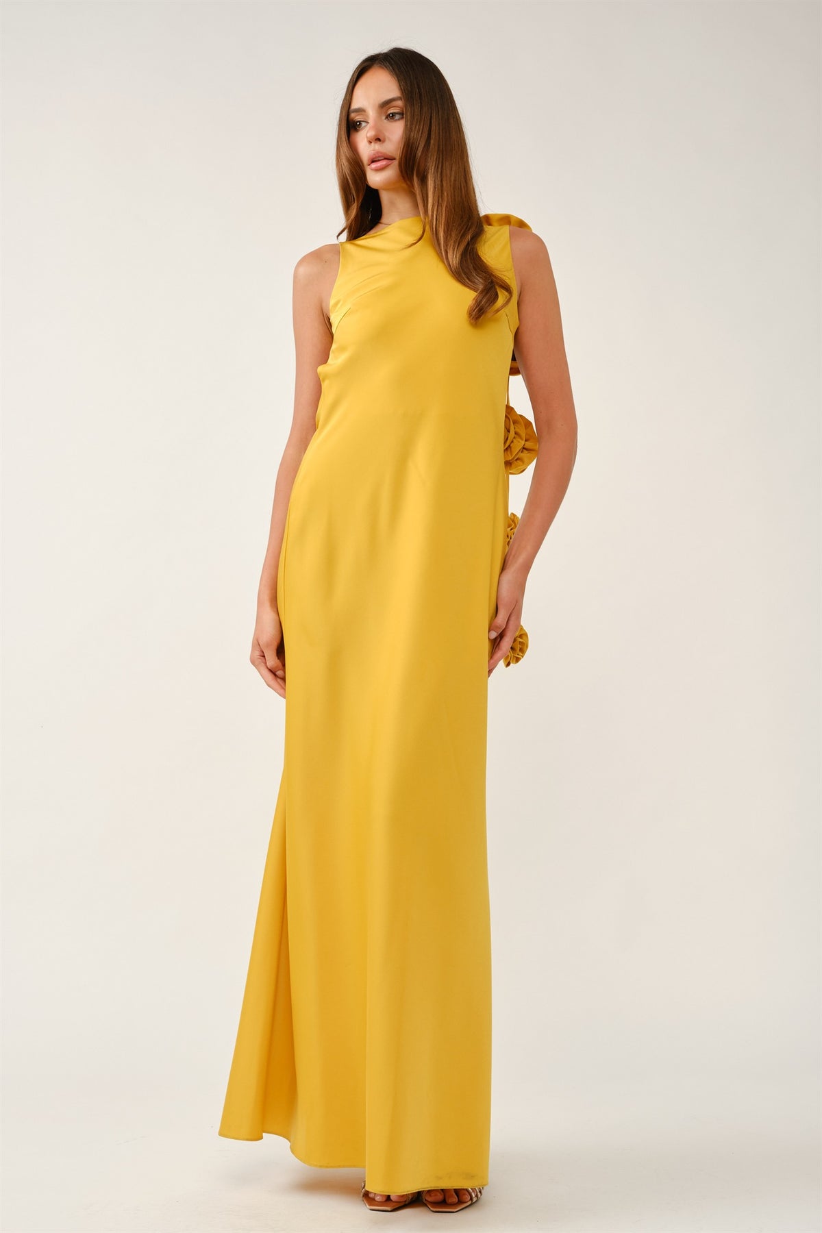 Pink Shop by MAF Vestido largo halter mostaza, vista 11