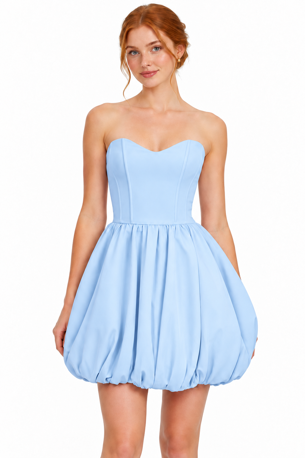 Pink Shop by MAF Vestido Corto Globo Strapless azul, vista 5