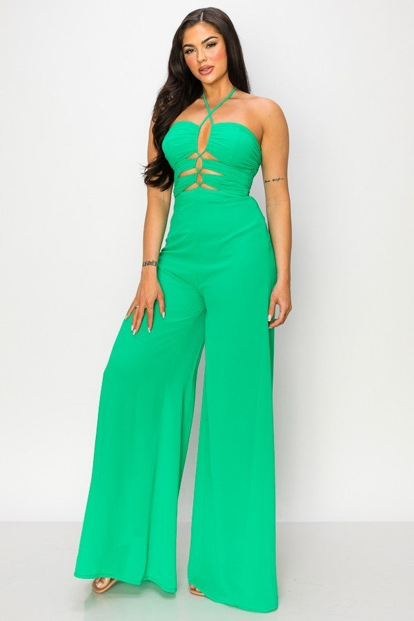 Jumpsuit Verde Kelly Escote Cruzado