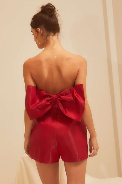 Romper Rojo  Moño atras
