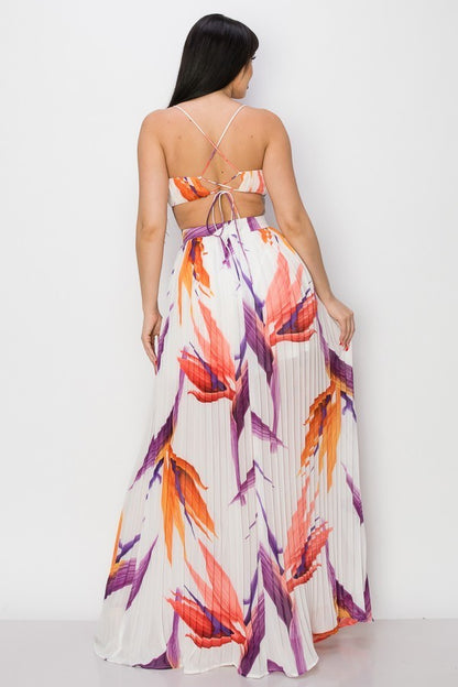 Vestido Blanco  Cut Off  Cruzado Floral