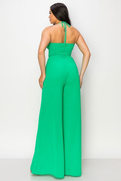 Jumpsuit Verde Kelly Escote Cruzado