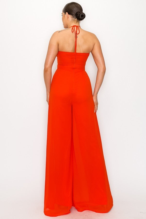 Jumpsuit Tomate Escote Cruzado
