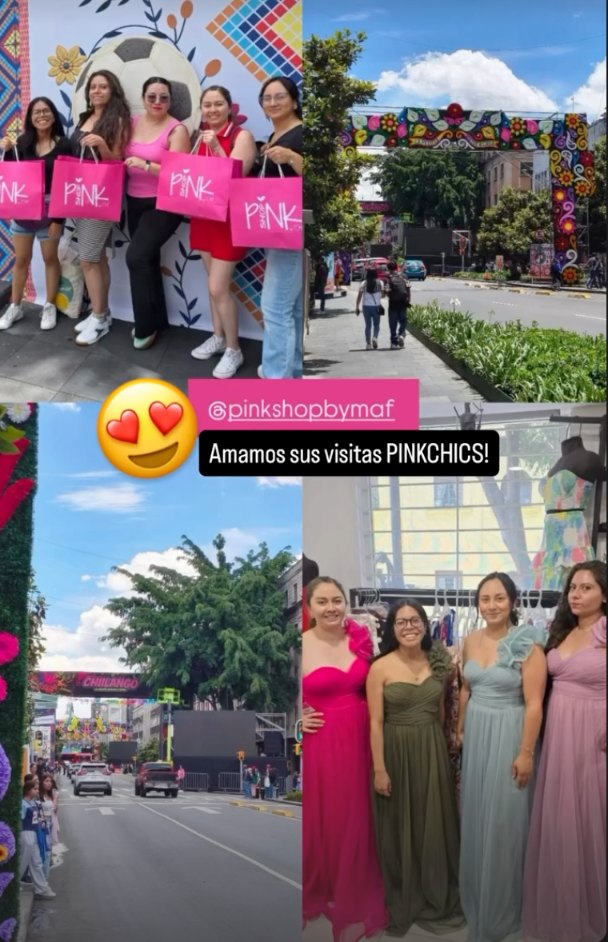 PinkChic, clienta de Pink Shop by MAF, con su vestido