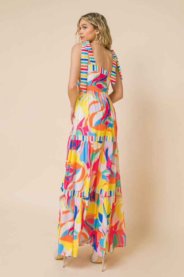 Vestido largo de día print