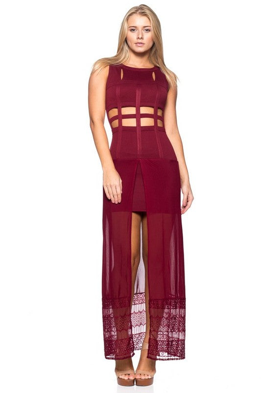 VESTIDO CORTO LARGO COLOR VINO