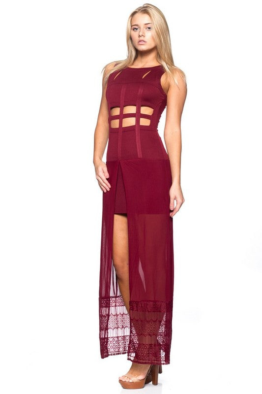 VESTIDO CORTO LARGO COLOR VINO