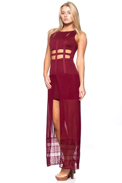VESTIDO CORTO LARGO COLOR VINO