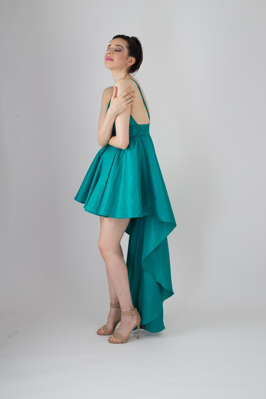 Vestido Corto Largo Escote V